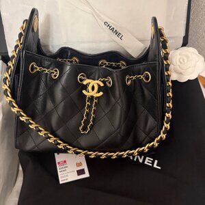 Authentic Chanel Mini 25 Black Caviar